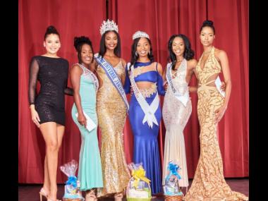 From left: Miss Universe Jamaica 2021 Daena Soares; Suzan Dowdie, Miss Universe Jamaica Central second runner-up; Miss Universe Jamaica 2022 Toshami Calvin; Miss Universe Jamaica Central 2023 Ayanna Powell-Myles;  Shadia Johnson, Miss Universe Jamaica Cent