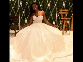 The resident ‘bride’, Ashlie Barrett, models a wedding gown boasting a beautiful sweetheart neckline and extra puff to give the Cinderella effect, at the recently staged Bliss Bridal Trunk Show.