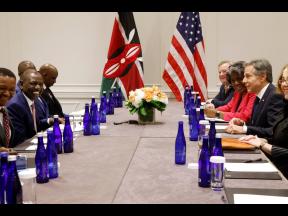 Secretary of State Antony Blinken (right) meets with Kenya’s President William Ruto (second left) in New York on Thursday.