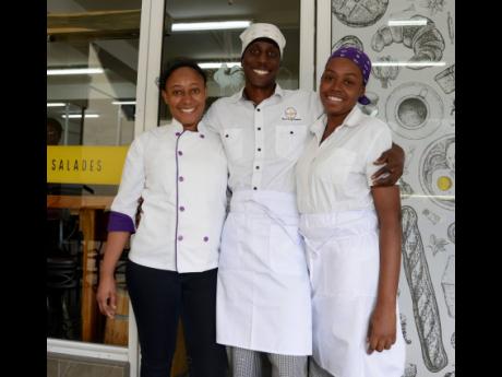 From left: Miss Francis, Shevan Sutherland and Cian Taylor are responsible for the growth and success of Eleni’s French Bakery.
