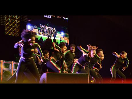 Dancers entertain at the Reggae Gold Awards held last Wednesday. 