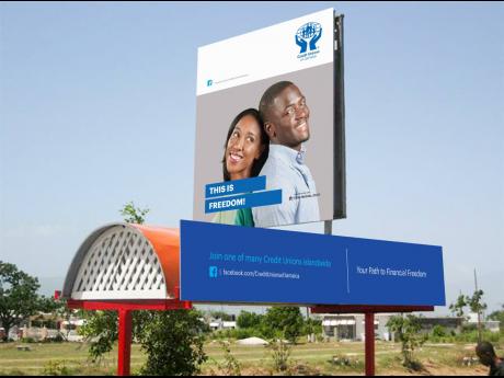 JCCUL billboard promoting the credit uunion movement.