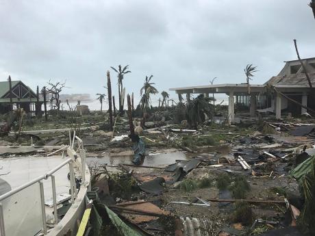 This September 6, 2017 photo shows storm damage in the aftermath of Hurricane Irma in St Martin.