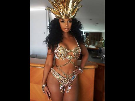 Contributed
International R&B superstar Mya poses in her costume at the recent Trinidad and Tobago carnival.
