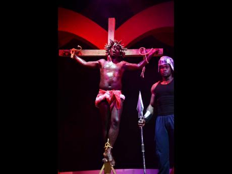 The intense crucifixion scene from the Broadway musical ‘Jesus Christ Superstar’, staged recently at Iberostar Suites in Montego Bay.