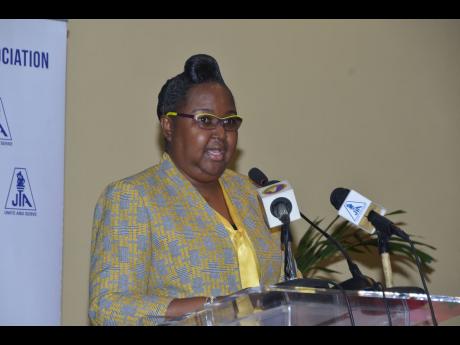 Dr Grace McLean, acting permanent secretary in the Ministry of Education, Youth and Information, giving the keynote address at the Jamaica Teachers’ Association’s 18th Annual Education Conference in Montego Bay, St James, yesterday.