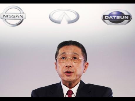 Nissan Motor CEO Hiroto Saikawa speaks during a press conference at the Nissan Global Headquarters in Yokohama, near Tokyo on Tuesday, May 14, 2019.