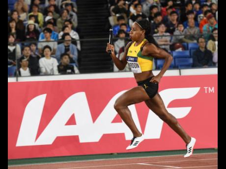 Chrisann Gordon competing in the women’s 4x400m relays at the IAAF World Relays in Yokohama, Japan, last weekend.