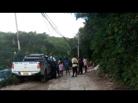 The secluded section of Brandon Hill near downtown Montego Bay, where the body of the missing taxi operator, Horace Roseway, was found.