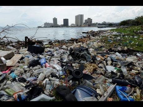 Garbage litters the coastline of Kingston, Jamaica’s capital city, with high-rises of downtown dotting the skyline. Despite the Labour Day clean-up efforts by various organisations on Thursday, May 23, two days later, the coastline was awash with plastic pollutants. 