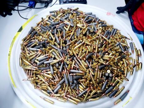 More than 1,500 rounds of ammunition were seized at the Freeport wharf yesterday. 