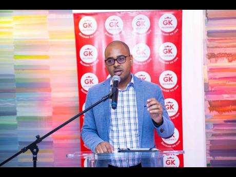 Jordon Tait, manager of risk and innovation manager, GK General Insurance, speaks at the lunch of the general insurance company’s Cyber Control product on Tuesday, June 11, at the R Hotel in New Kingston.