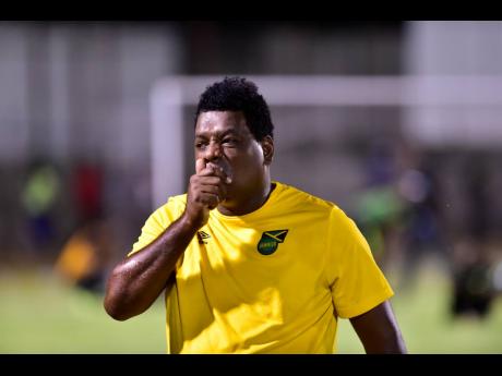 A dejected Donovan Duckie walks away moments after Jamaica’s 1-1 draw with St Kitts and Nevis in the Caribbean Football Union Olympic qualifier on Sunday, July 21, 2019, at the Anthony Spaulding Sports Complex. The result ended Jamaica’s young Reggae Boyz’s hopes of qualifying for the 2020 Olympic Games.