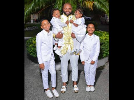 Orlando Mahabeer and his children.