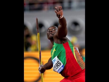 Gold medallist Anderson Peters, of Grenada, during the the men’s javelin throw final at the IAAF World Championships in Doha, Qatar, on Sunday.