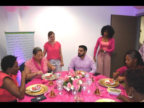 The Hospiten Pink Tea Party in full gear as the hospital prepared the women to do their mammogram.