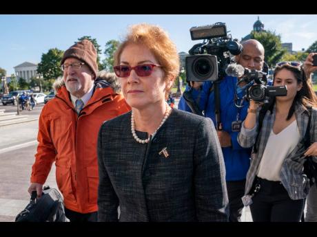 Former US ambassador to Ukraine Marie Yovanovitch arrives on Capitol Hill on Friday in Washington.  
