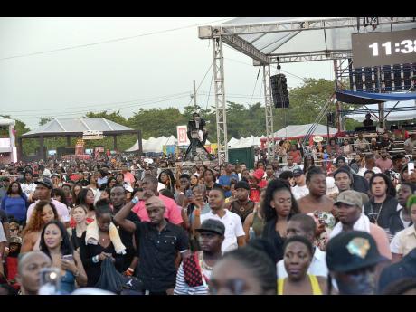 Patrons are locked in to the performances at Reggae Sumfest, held at the Catherine Hall venue in 2018.