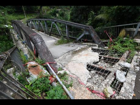 The main bridge connecting Bowden Hill and Airy Castle in west rural St Andrew, which has been damaged since February 2019.