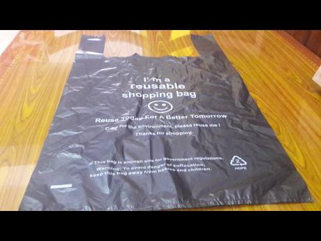 One of the plastic bags issued by a supermarket in Falmouth, Trelawny. 