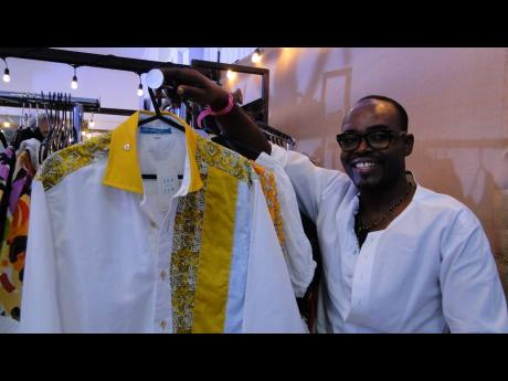 Andre David from Haiti, with some pieces from his line  ‘Sea, Sex, Sun’. 