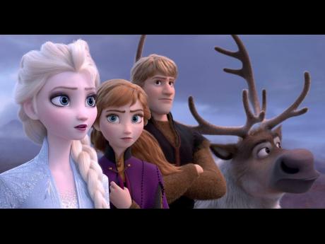 From left: Elsa, voiced by Idina Menzel; Anna, voiced by Kristen Bell; Kristoff, voiced by Jonathan Groff; and Sven star in ‘Frozen 2’.