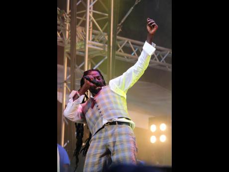 Buju Banton performing at Reggae Sumfest 2019.
