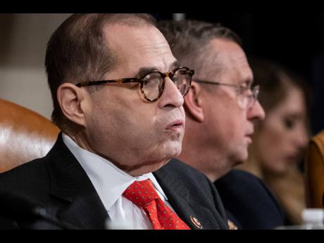 House Judiciary Committee Chairman Jerrold Nadler exhales after a day of work on Capitol Hill in Washington. 