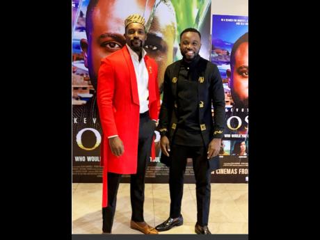 
Ghanian actor and TV presenter Mawuli Gavor (left) and Jamaican actor Kevoy Burton in Nigeria at the premiere screening of their film, ‘Joseph’, co-written and directed by Marcia Weekes
