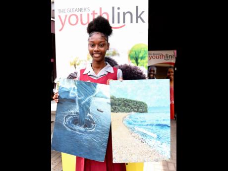 Shevonise Thomas of Spanish Town High School was more than eager to show her work. 