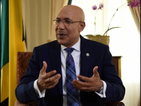 
Governor General Sir Patrick Allen speaking with The Sunday Gleaner at King’s House on Friday, May 8.