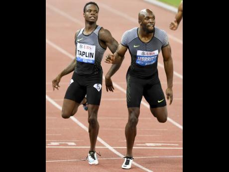 Grenada’s Bralon Taplin (left) competing in a men’s 400m event at a Diamond League international athletics meeting in the Letzigrund stadium, Zurich, Switzerland in 2016. At right is American LaShawn Merritt.