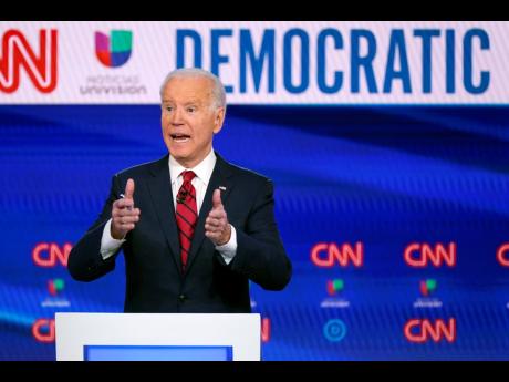 In this March 15, 2020, file photo, former Vice-President Joe Biden, participates in a Democratic presidential primary debate at CNN Studios in Washington.