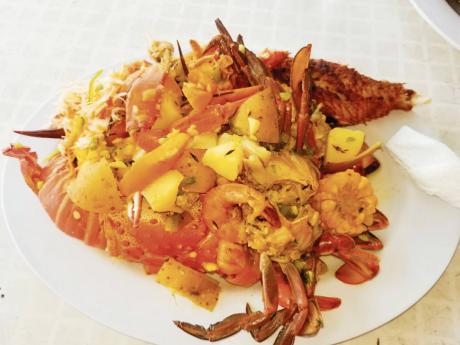The promoter promises a party in your mouth with this seafood medley.