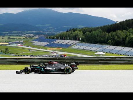 Mercedes driver Lewis Hamilton of Britain in the first practice session at the Red Bull Ring racetrack in Spielberg, Austria yesterday.
