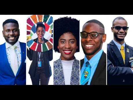 Moderators of Ready Reset Recharge webinar in this photo collage. From left are Tijani Christian, chairperson of the Commonwealth Youth Council; Jhannel Tomlinson, climate activist; Christina Williams, president (2019-2020), Office of The Guild of Students