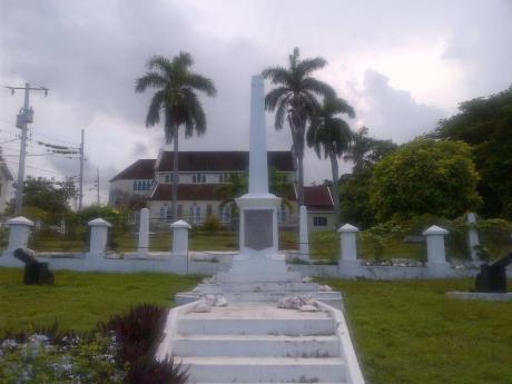 A cenotaph erected in memory of World War veterans in St Ann's Bay.