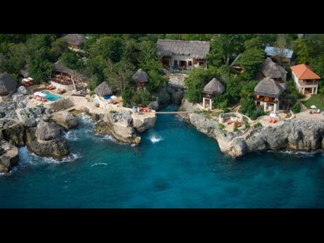 An aerial view of Tensing Pen in Negril.
