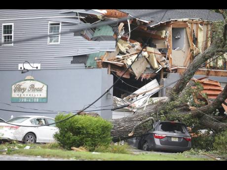 A tornado tore through Marmora, New .Jersey, causing damage to Glory Road Memorials Tuesday, during Tropical Storm Isaias.  