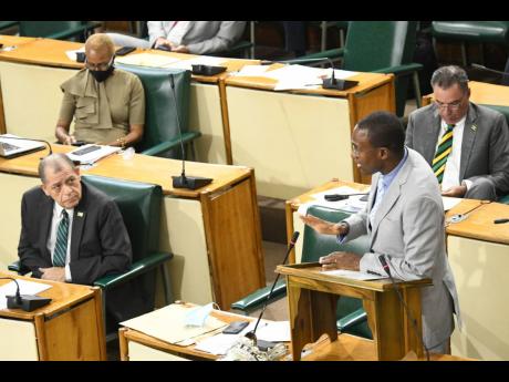 Dr Nigel Clarke, minister of finance and the public service, addressing a sitting of the House of Representatives on Tuesday, August 11.