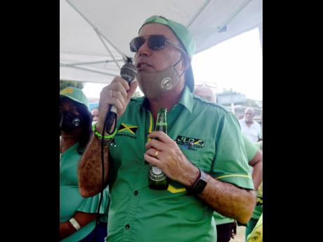 The Jamaica Labour Party’s Daryl Vaz addresses supporters in Buff Bay on nomination day, August 18. Vaz will face off with Valerie Neita-Robertson of the People’s National Party in Portland Western.