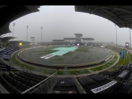 Rain stopped play yesterday  during the Hero Caribbean Premier League match 25 between Jamaica Tallawahs and St Kitts & Nevis Patriots at the Brian Lara Cricket Academy in Trinidad and Tobago.