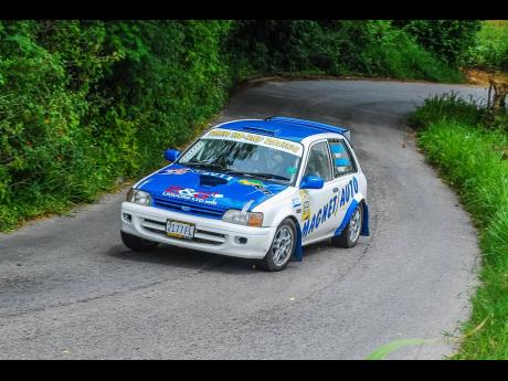 Matthew Gore at a past tarmac rally in his Toyota Starlet ‘JA2 Warrior’.