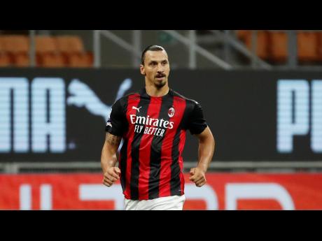AC Milan’s Zlatan Ibrahimović in action during their Serie A match against Bologna at the San Siro Stadium in Milan, Italy, on Monday.