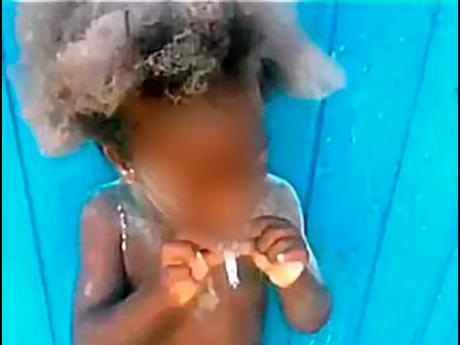 The three-year-old boy who was smoking a cigarette in a video that went viral on Wednesday. The child and three siblings have been placed in state care.