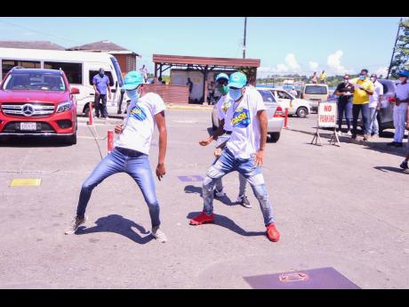 The Shady Squad Dancers provided on-site entertainment with their sanitiser dance move as Lifespan Spring Water took to the streets of Portland. 