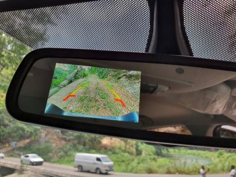 Tech features include the reversing camera located in the rear view mirror. 