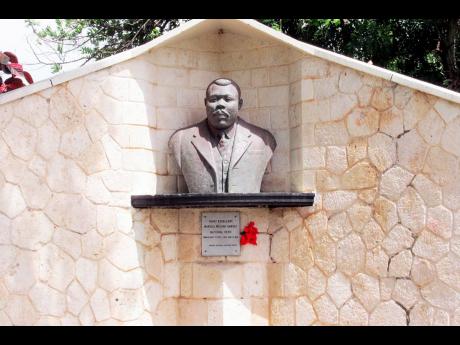 Marcus Mosiah Garvey’s bust at National Heroes Park.