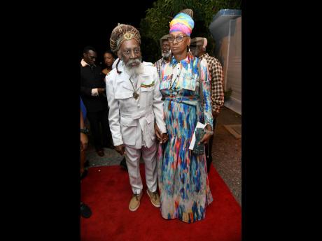 Bunny Wailer and Maxine Stowe at the JaRIA Honour Awards 2020 at the Little Theatre on Tom Redcam Drive, Kingston, on Tuesday, February 25, 2020.