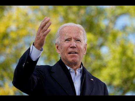 Democratic presidential candidate former Vice-President Joe Biden speaks during a campaign event at Riverside High School in Durham, North Carolina, on Sunday. AP
